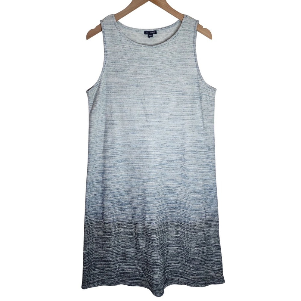 J. Jill Pure Dress‎ Women's Small Tall Indigo Sleeveless Shift Ombre Blue